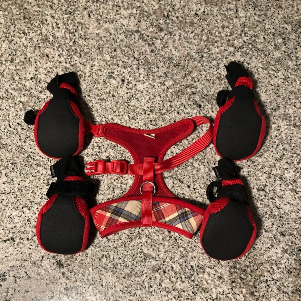 Lonsuneer Dog Foot Protectors & A Harness Size Medium